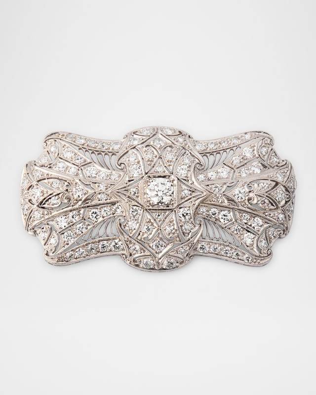Estate Platinum Diamond Edwardian Brooch Pendant